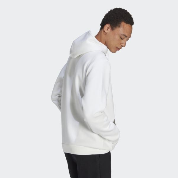 Sweat à Capuche Trèfle Essentials Adidas Blanc