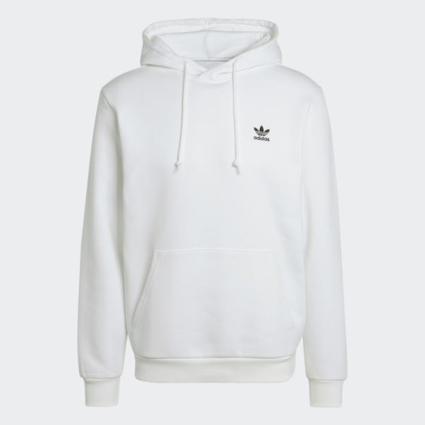 Sweat à Capuche Trèfle Essentials Adidas Blanc