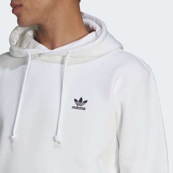 Sweat à Capuche Trèfle Essentials Adidas Blanc