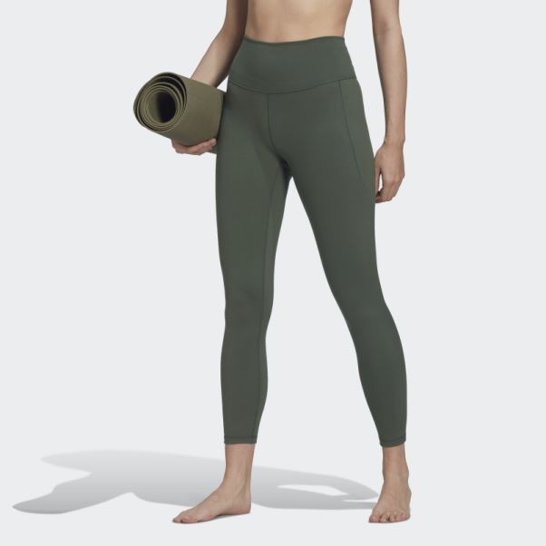 Legging Adidas Yoga Studio 7/8 Vert Oxyde