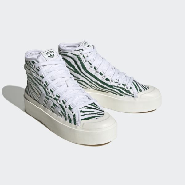 Chaussures Adidas Nizza Bonega Mid Blanches