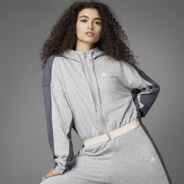 Sweat à Capuche En éponge Hyperglam Adidas Gris Moyen