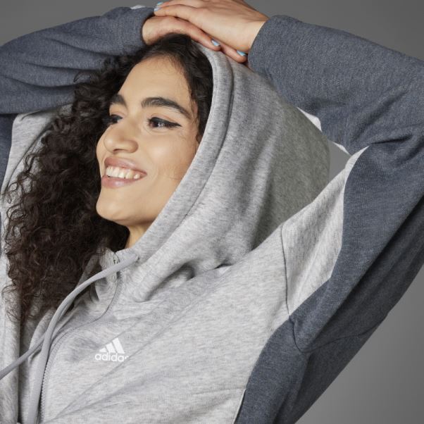 Sweat à Capuche En éponge Hyperglam Adidas Gris Moyen