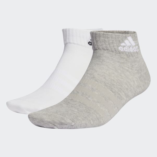 Socquettes Sportswear Fines Et Légères Gris Moyen 6 Paires Adidas
