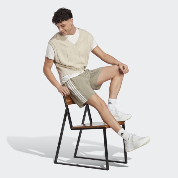 Adidas Aeroready Essentials Chelsea 3-stripes Short Galet Argent