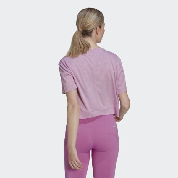 Adidas Aeroready Studio Loose Crop Tee Lilas
