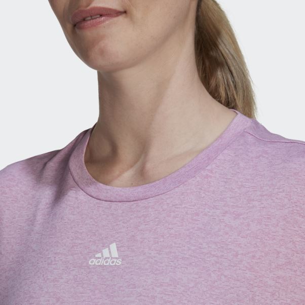 Adidas Aeroready Studio Loose Crop Tee Lilas