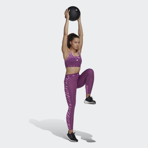 Soutien-gorge Zèbre à Maintien Moyen Adidas Rich Mauve Hyperglam Techfit