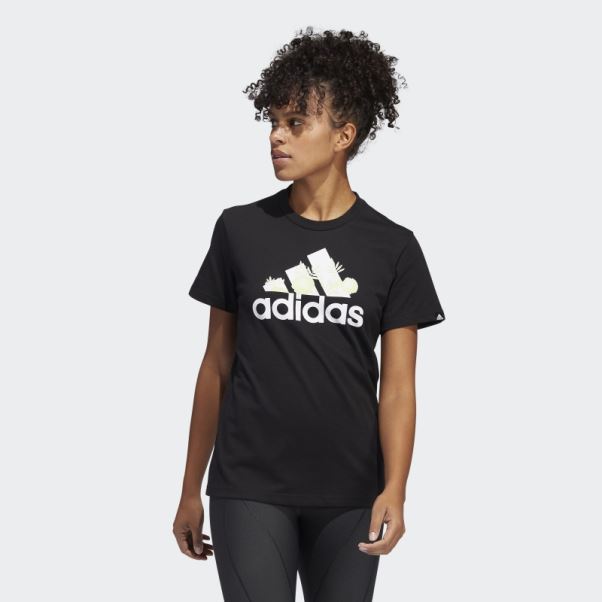 T-shirt Logo Graphique Superhero Floral Noir Adidas