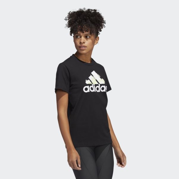 T-shirt Logo Graphique Superhero Floral Noir Adidas