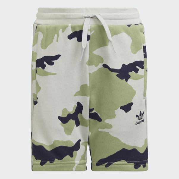Ensemble Short Et T-shirt Camouflage Adidas Bleu Marine