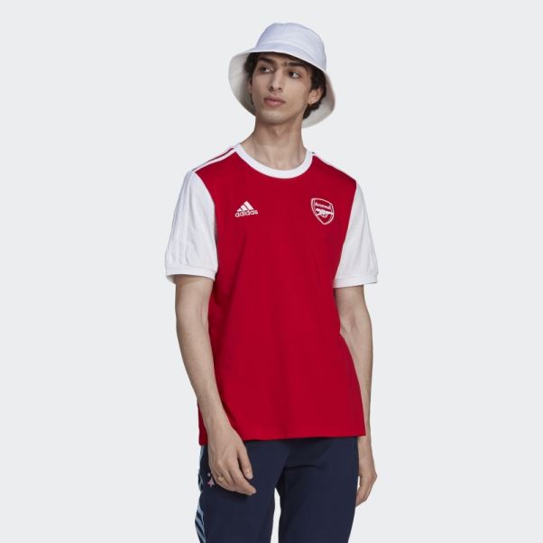 Tee Shirt Arsenal 3 Bandes Adidas écarlate