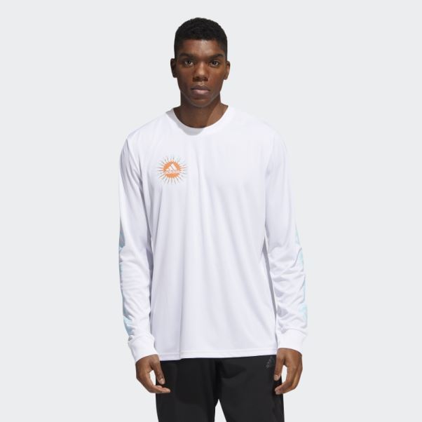 T-shirt Freedom Running Graphic Manches Longues Blanc Adidas