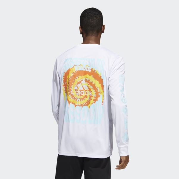 T-shirt Manches Longues Graphique Liberty Running Adidas Blanc