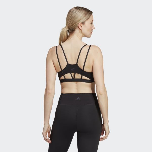 Soutien-gorge à Maintien Léger Adidas Yoga Studio Luxe Noir