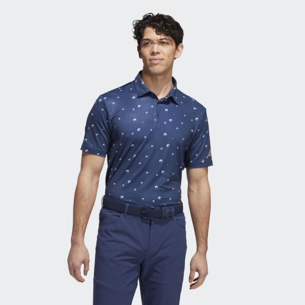 Polo Bleu Marine Imprimé Ultime 365 Adidas
