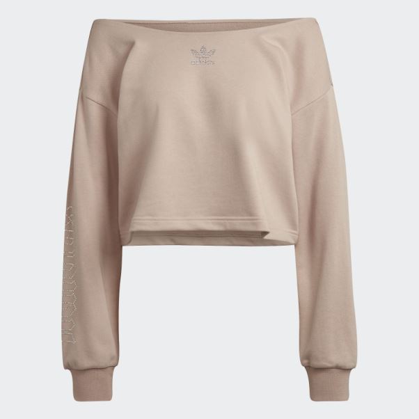 Adidas 2000 Luxe Slouchy Crew Sweatshirt Ash Pearl