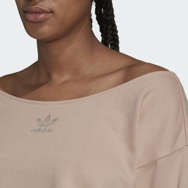 Adidas 2000 Luxe Slouchy Crew Sweatshirt Ash Pearl