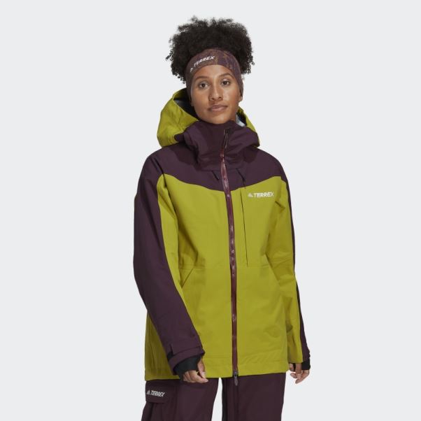 Veste De Snow En Nylon Post-consommation Terrex 3 Couches Adidas Bordeaux