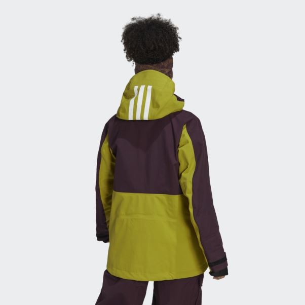 Veste De Snow En Nylon Post-consommation Terrex 3 Couches Adidas Bordeaux
