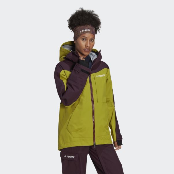 Veste De Snow En Nylon Post-consommation Terrex 3 Couches Adidas Bordeaux