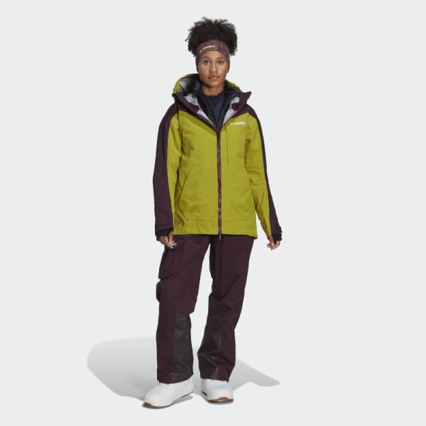 Veste De Snow En Nylon Post-consommation Terrex 3 Couches Adidas Bordeaux