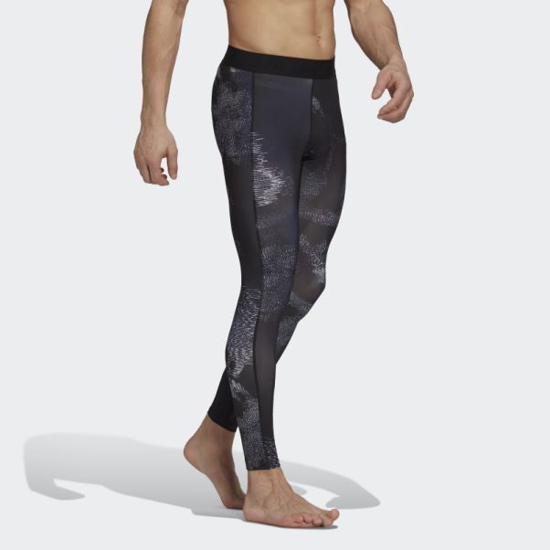 Adidas Techfit Allover Print Training Long Collants Multicolore