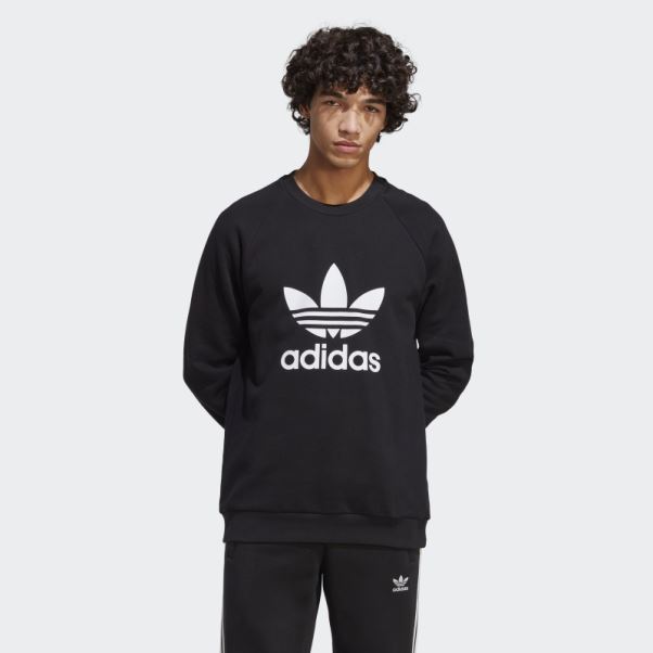 Sweat Adidas Adicolor Classics Trèfle Ras Du Cou Noir
