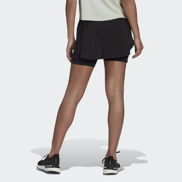 Adidas Short De Course Noir à 3 Bandes