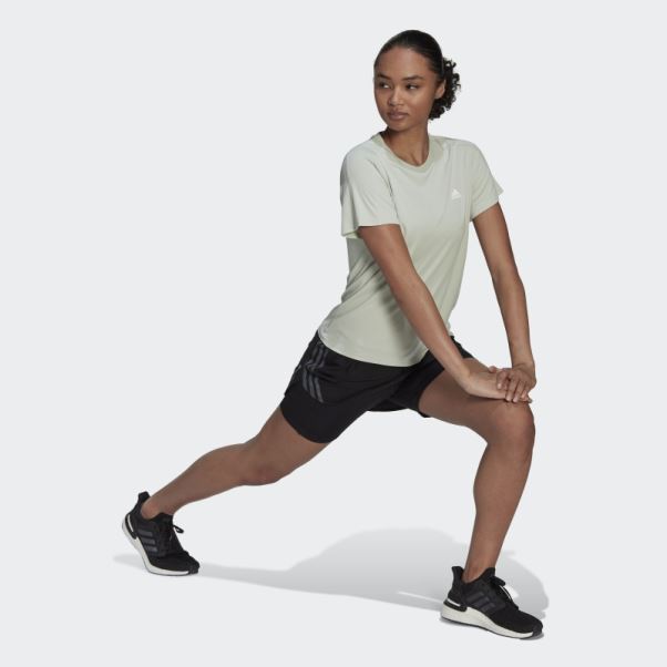 Adidas Short De Course Noir à 3 Bandes