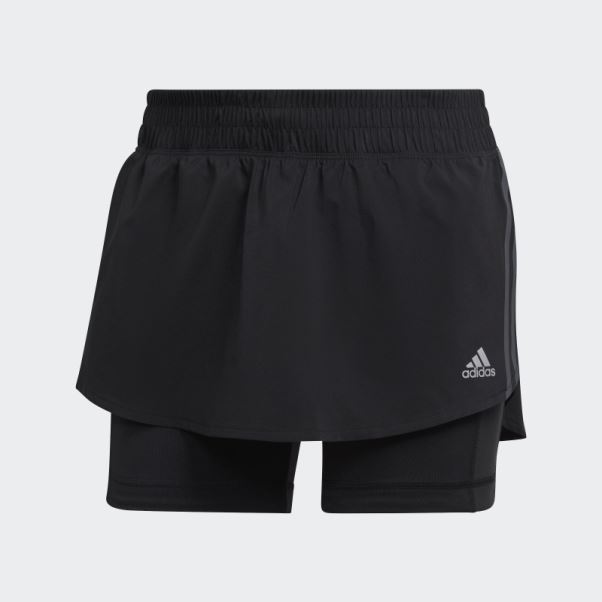 Adidas Short De Course Noir à 3 Bandes