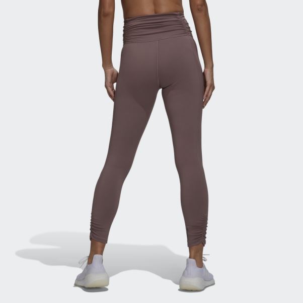 Legging Yoga Studio 7/8 Froncé Violet Adidas