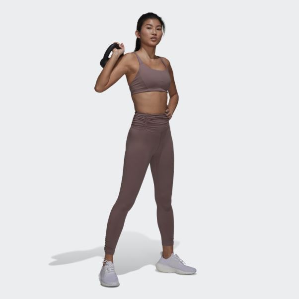 Legging Yoga Studio 7/8 Froncé Violet Adidas