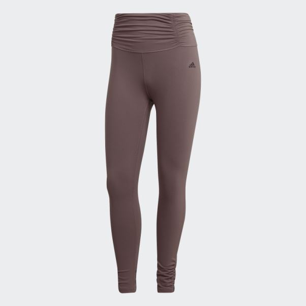 Legging Yoga Studio 7/8 Froncé Violet Adidas