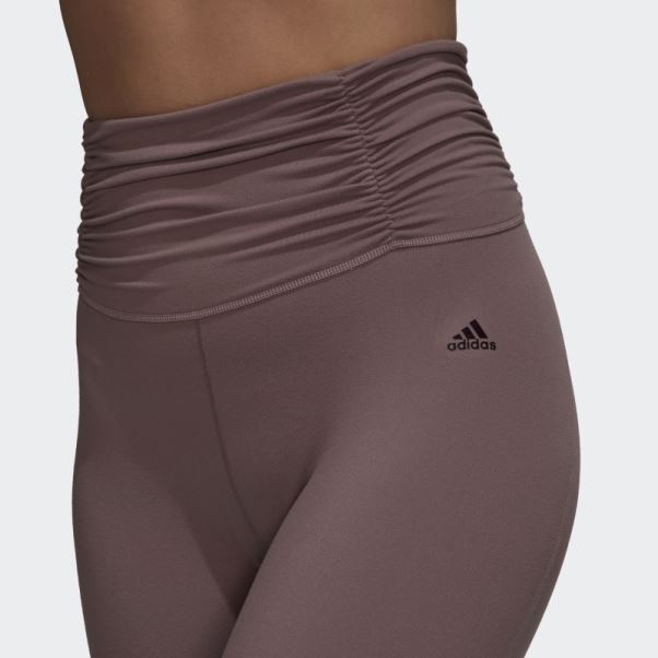 Legging Yoga Studio 7/8 Froncé Violet Adidas