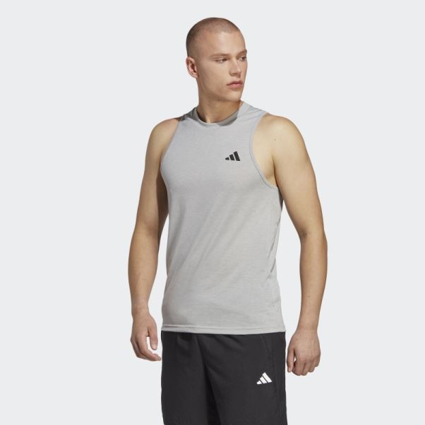 Débardeur D'entraînement Adidas Train Essentials Feelready Gris Moyen