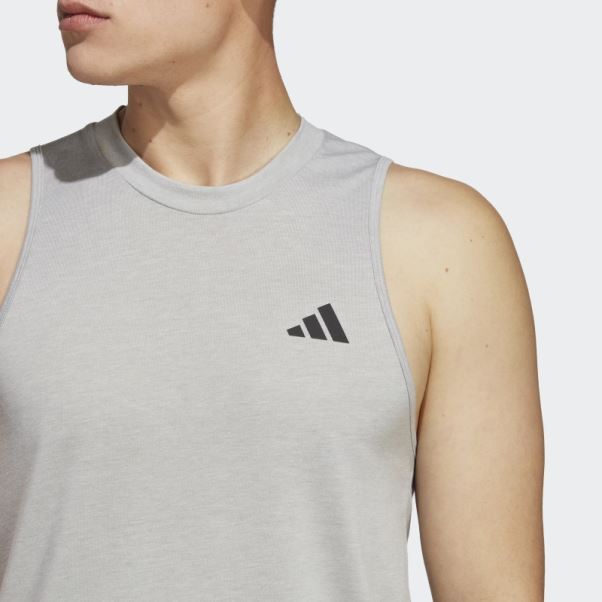 Débardeur D'entraînement Adidas Train Essentials Feelready Gris Moyen