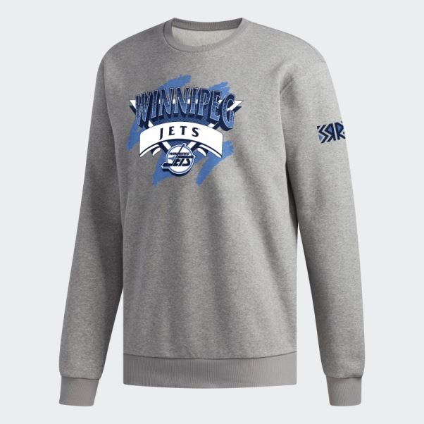 Sweat Ras Du Cou Vintage Jets Gris Moyen Adidas