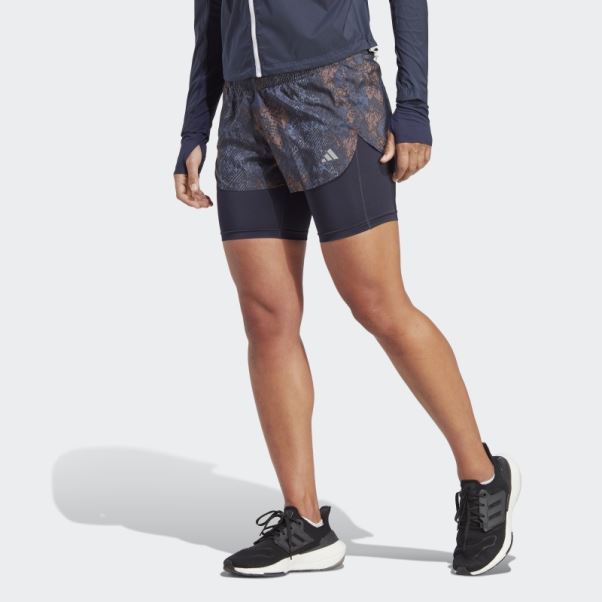Short 2 En 1 Run Fast Noir Adidas