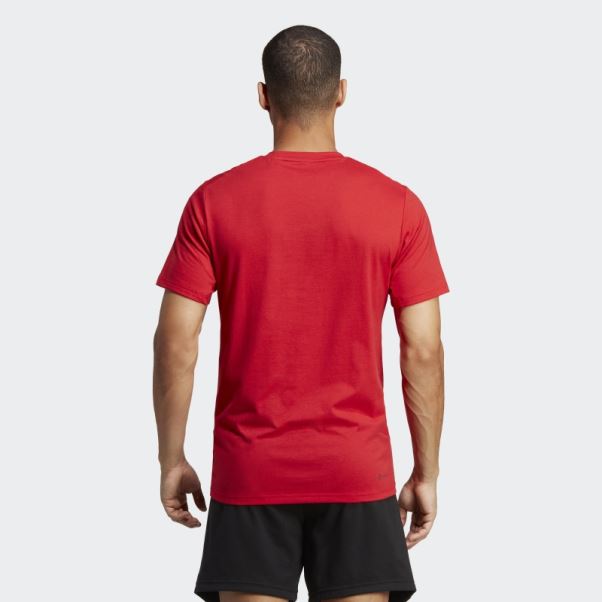 écarlate Adidas Train Essentials Feelready T-shirt D'entraînement