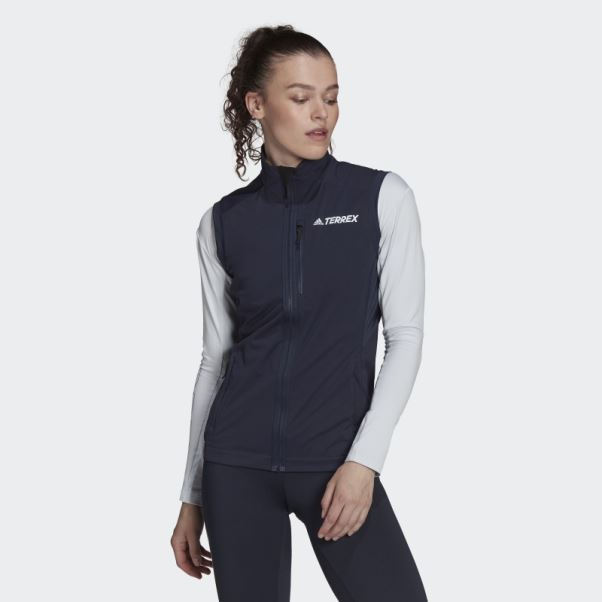 Gilet Softshell De Ski De Fond Adidas Ink Terrex Xperior