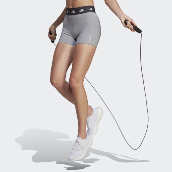 Leggings Courts Techfit Gris Moyen Adidas