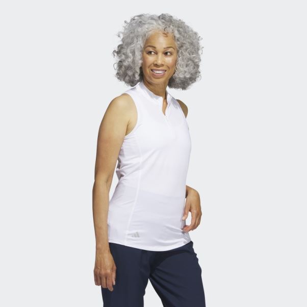 Polo Adidas Sans Manches Racerback Blanc
