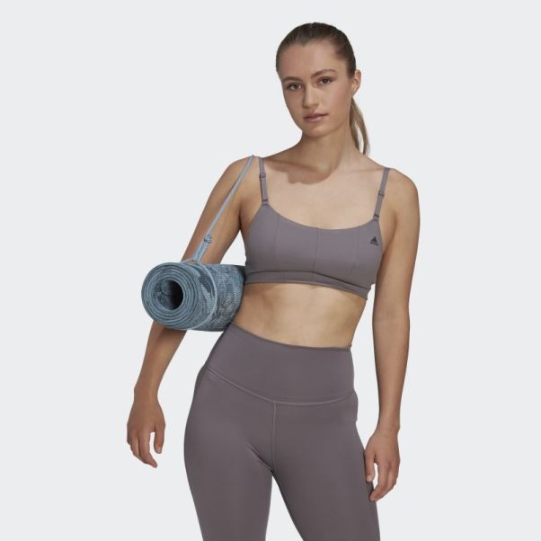 Soutien-gorge Léger Adidas Yoga Studio Trace Gris