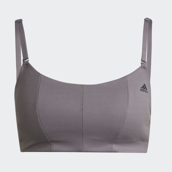Soutien-gorge Léger Adidas Yoga Studio Trace Gris