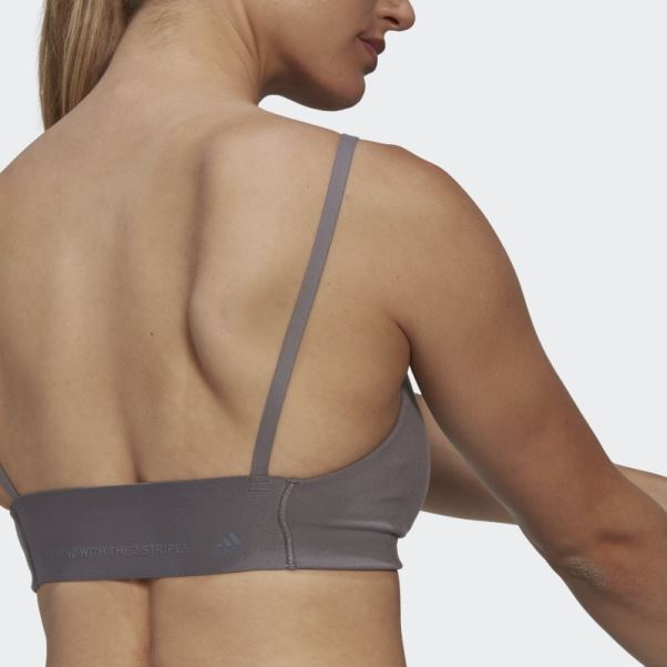 Soutien-gorge Léger Adidas Yoga Studio Trace Gris