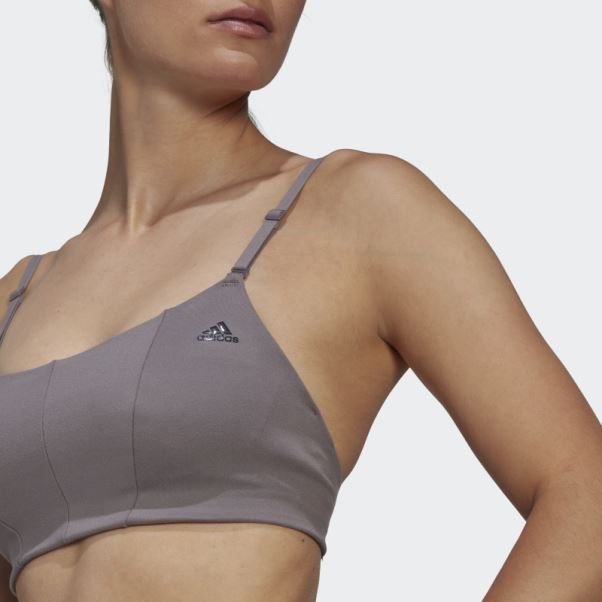 Soutien-gorge Léger Adidas Yoga Studio Trace Gris