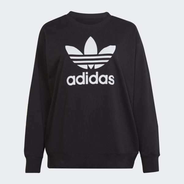 Sweat Adidas Trèfle Crew Noir (grande Taille)