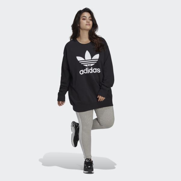 Sweat Adidas Trèfle Crew Noir (grande Taille)