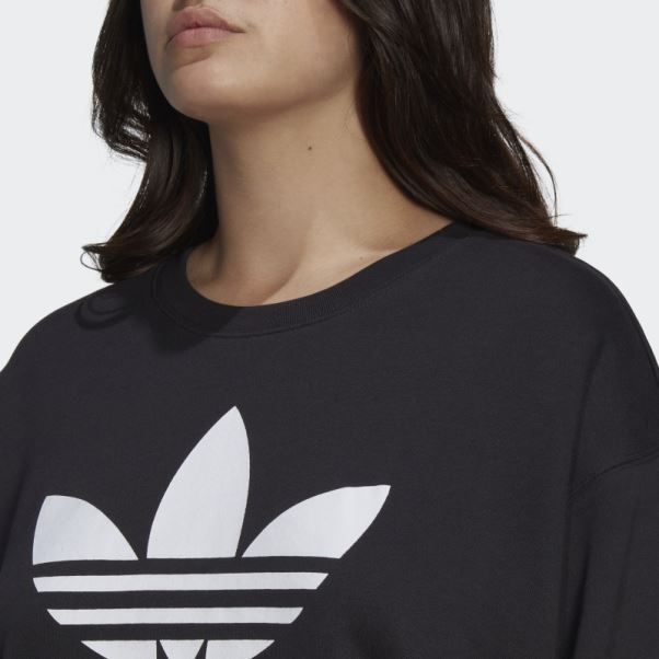 Sweat Adidas Trèfle Crew Noir (grande Taille)